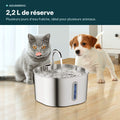 Fontaine à eau pour chat en inox 2,2 L avec un chat et un chiot