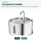 Dimensions de la fontaine pour chat : 16 cm de large, 10 cm de haut